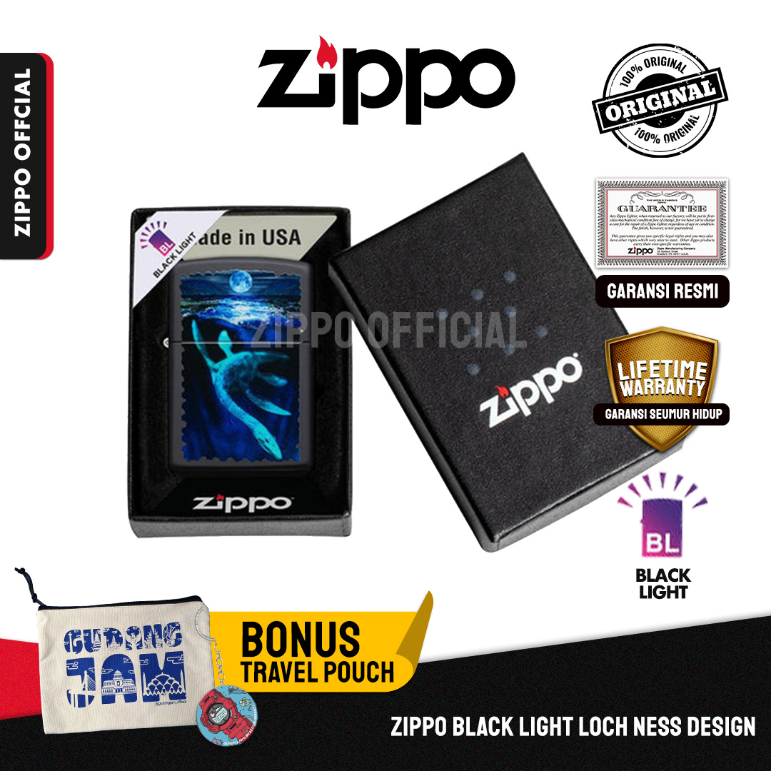 Zippo Black Light Loch Ness Design 49697