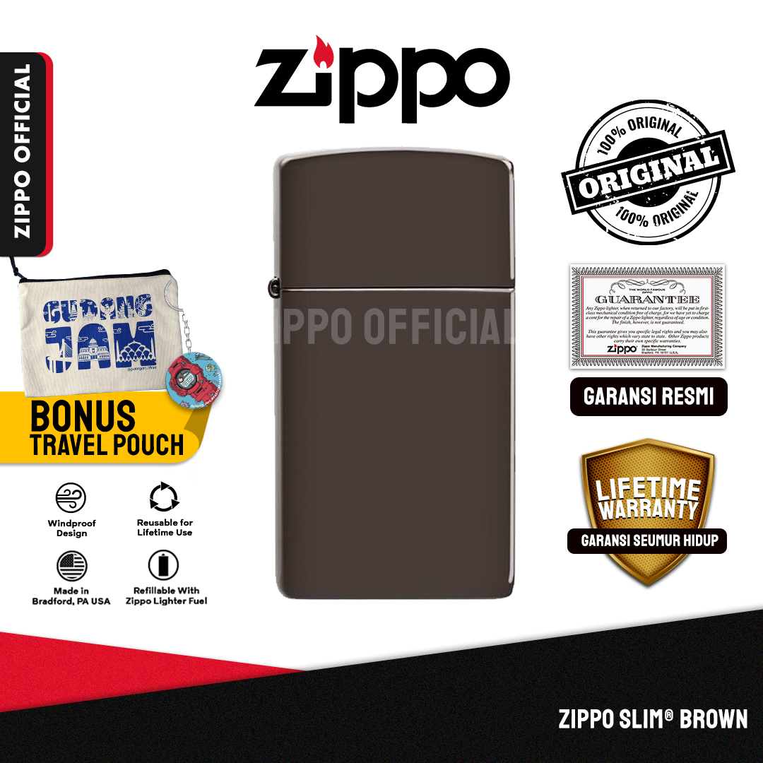 Zippo Slim Brown 49266