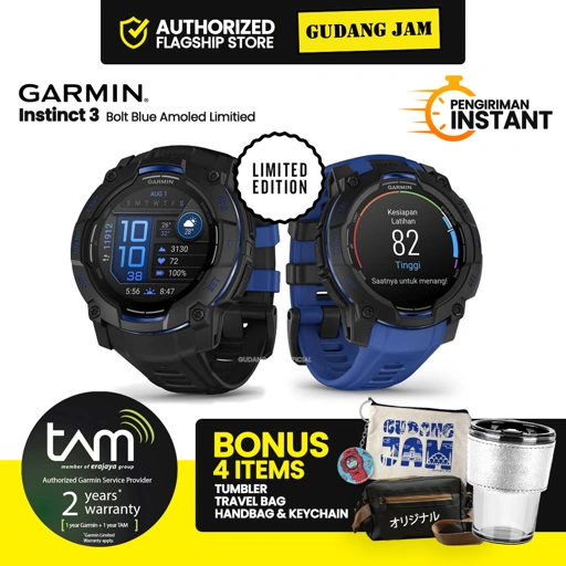 Image of Garmin Instinct 3 AMOLED Bolt Blue Limitied Edition