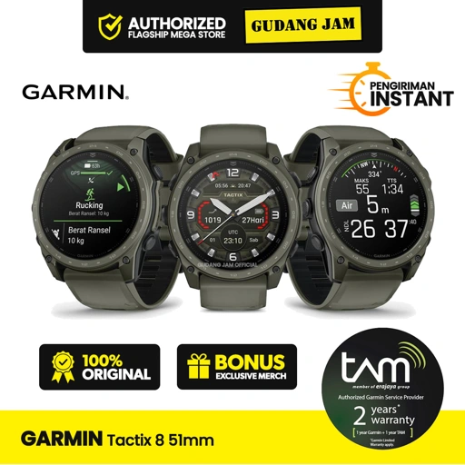Garmin Tactix 8 Cerakote 51mm Amoled Olive Drab - Garansi Resmi 2 Tahun