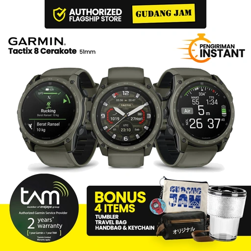 Image of Garmin Tactix 8 Cerakote 51mm Amoled Olive Drab - Garansi Resmi 2 Tahun