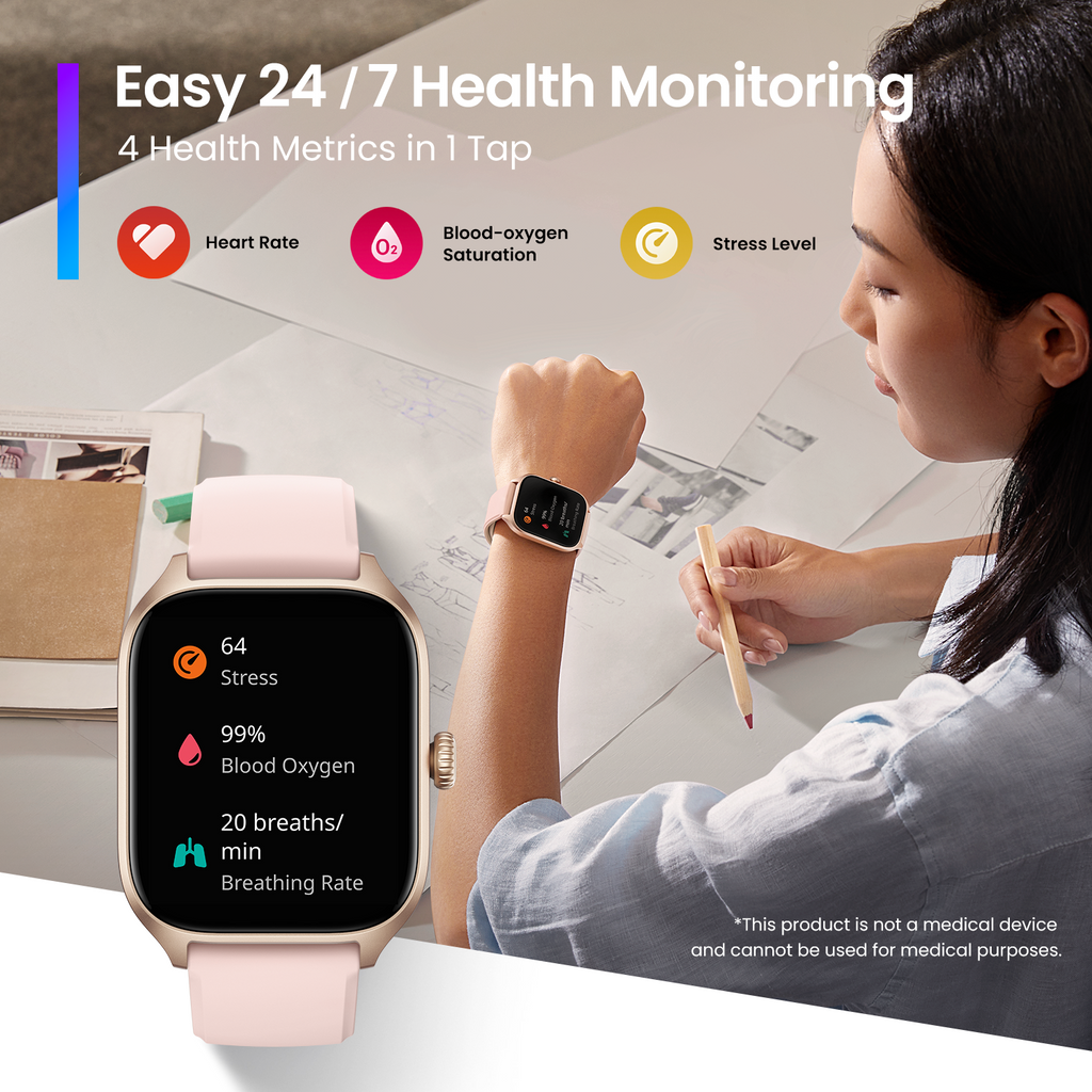 Amazfit GTS 4 Infinite Black 1.75" Amoled Smartwatch