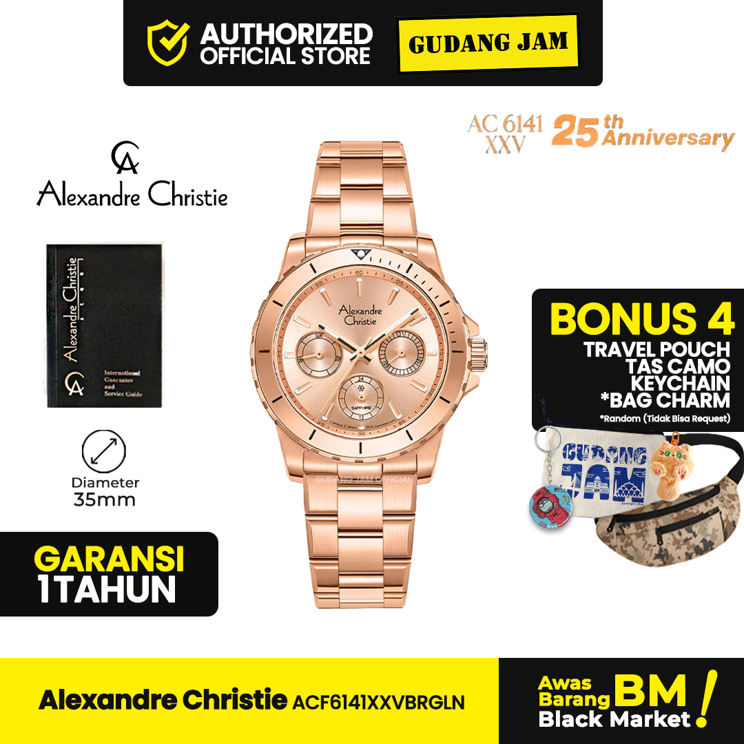 Alexandre Christie AC 6141 XXVB | Jam Tangan Wanita Analog 25th Anniversary Limited Edition - Box Special
