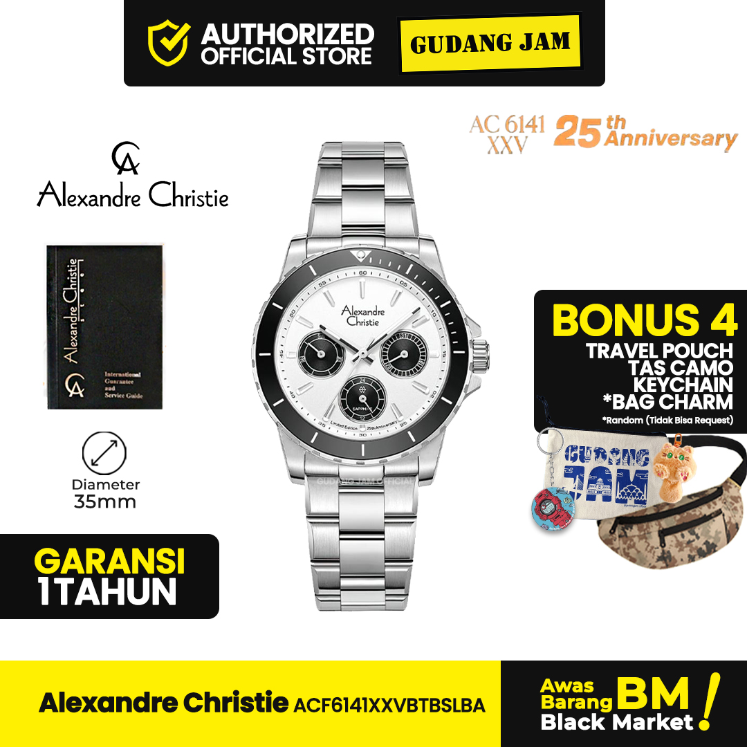 Alexandre Christie AC 6141 XXVB | Jam Tangan Wanita Analog 25th Anniversary Limited Edition - Box Special