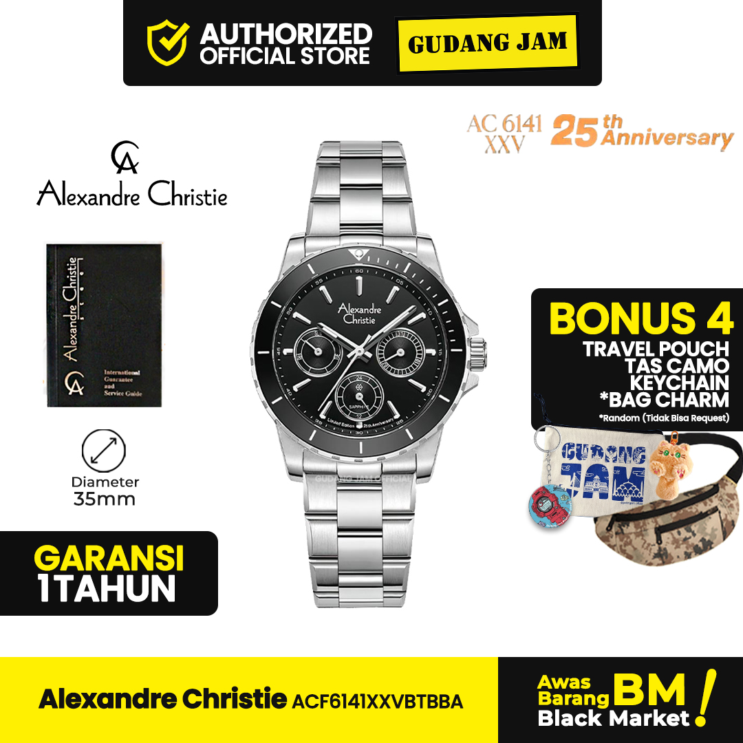 Alexandre Christie AC 6141 XXVB | Jam Tangan Wanita Analog 25th Anniversary Limited Edition - Box Special
