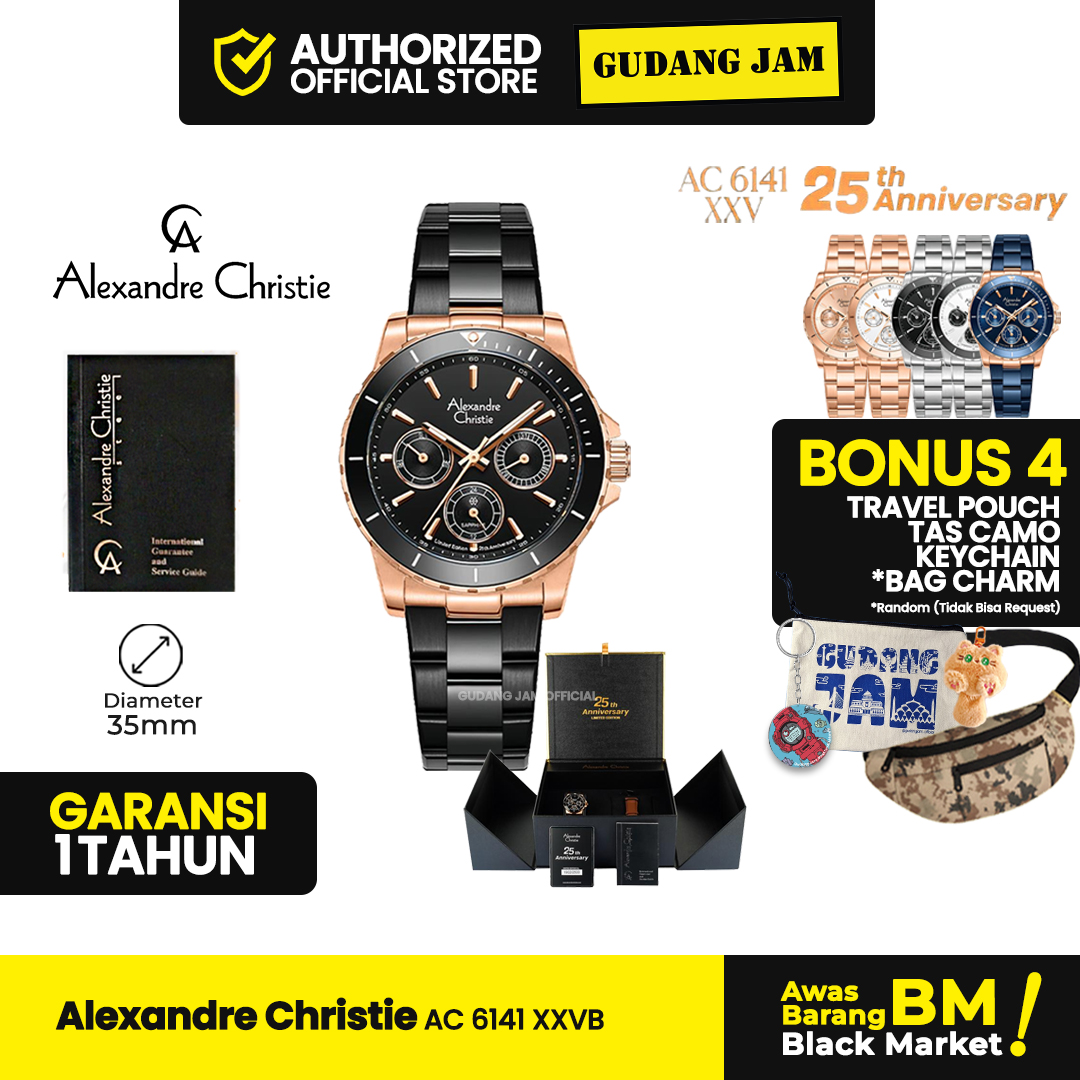 Alexandre Christie AC 6141 XXVB | Jam Tangan Wanita Analog 25th Anniversary Limited Edition - Box Special