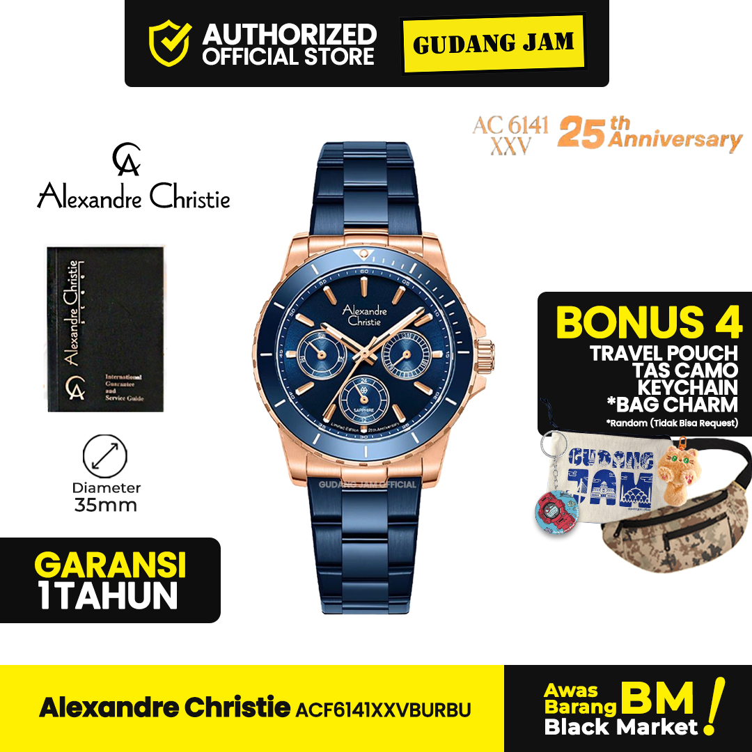 Alexandre Christie AC 6141 XXVB | Jam Tangan Wanita Analog 25th Anniversary Limited Edition - Box Special
