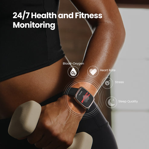 Amazfit Active 2 Square Premium Smartwatch Black Leather Strap