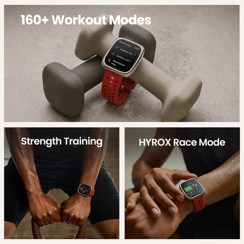 Amazfit Active 2 Square Premium Smartwatch Black Leather Strap