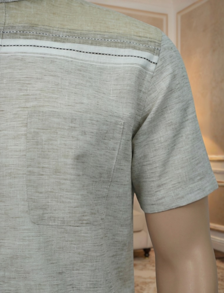 Zoya Farraz Menswear - Baju Koko Pria Lengan Pendek - Bahan Cotton Slub