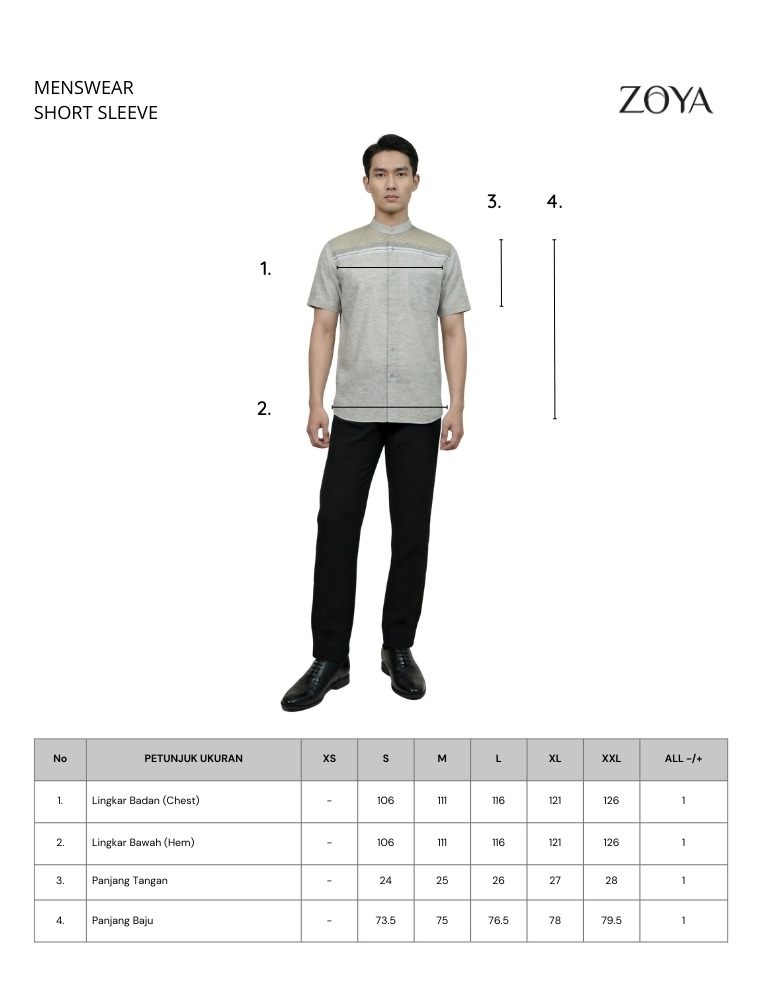 Zoya Farraz Menswear - Baju Koko Pria Lengan Pendek - Bahan Cotton Slub