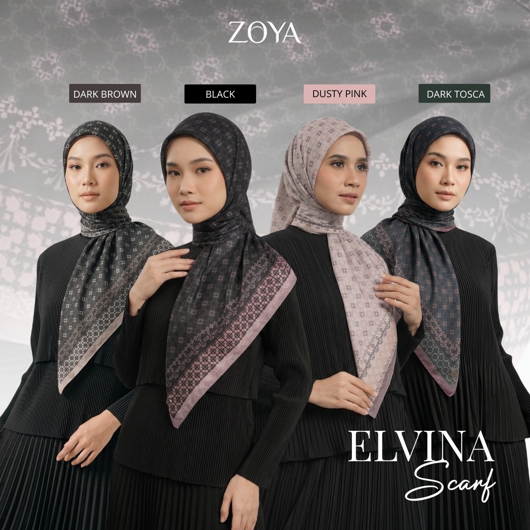 Zoya - Elvina Print Scarf - Kerudung Hijab Segi Empat Motif Premium - Box