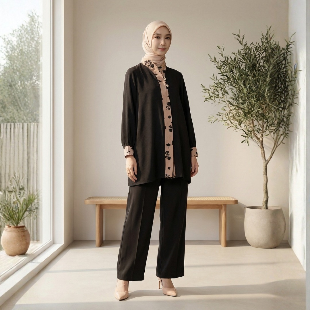 Zoya Viana Tunik - Tunik Wanita Wudhu Busui Friendly - Bahan Poly Cotton