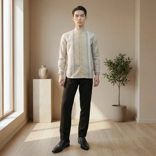 Image of Zoya Carel Menswear - Baju Koko Pria Lengan Panjang - Bahan Cotton Blend