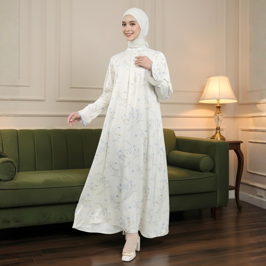 Zoya Nyra Dress - Gamis Muslim Wanita Wudhu Friendly - Bahan premium Sateen