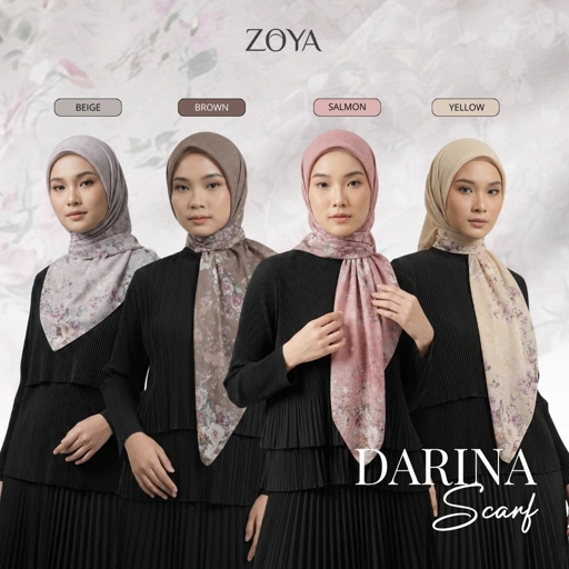 Image of Zoya - Darina Print Scarf - Kerudung Hijab Segi Empat Motif Premium - Box