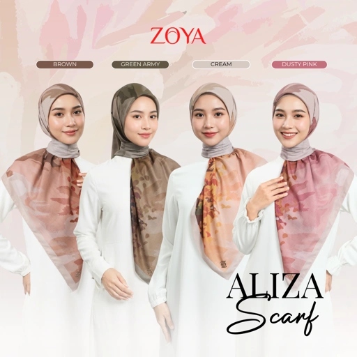 Image of Zoya - Aliza Print Scarf - Kerudung Hijab Segiempat Motif Premium - Box