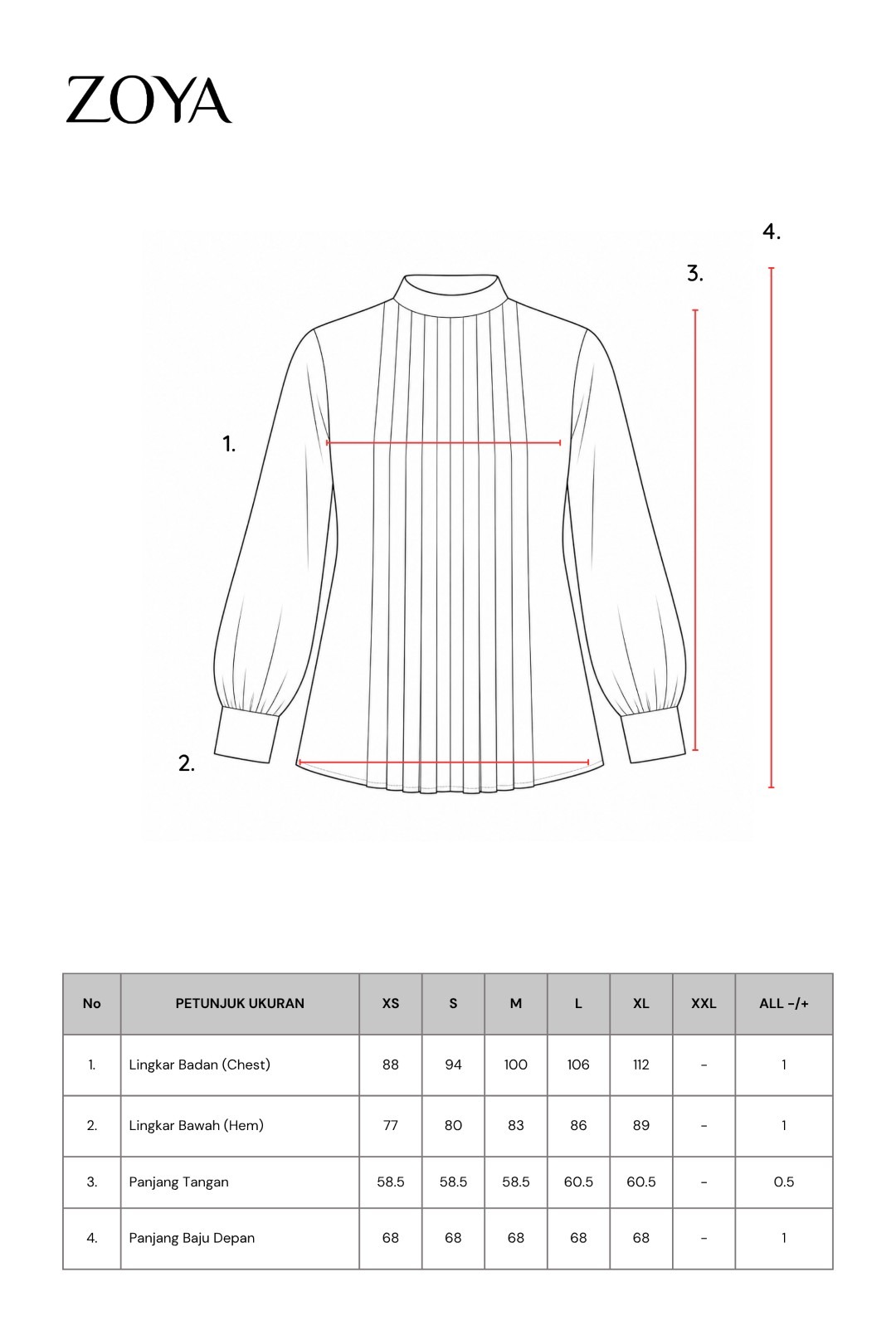 Zoya Accent Pleats Blouse Z01 - Atasan Blouse Officewear - Bahan Chambray
