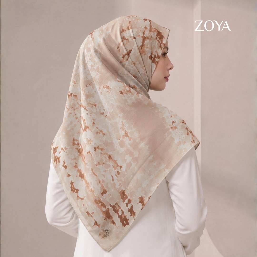 Zoya - Aira Smudge Print Scarf - Kerudung Hijab Segi Empat Motif Premium - Box