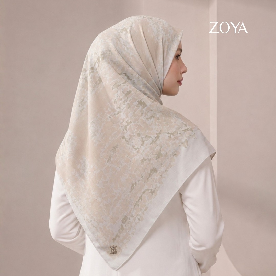 Zoya - Aira Smudge Print Scarf - Kerudung Hijab Segi Empat Motif Premium - Box