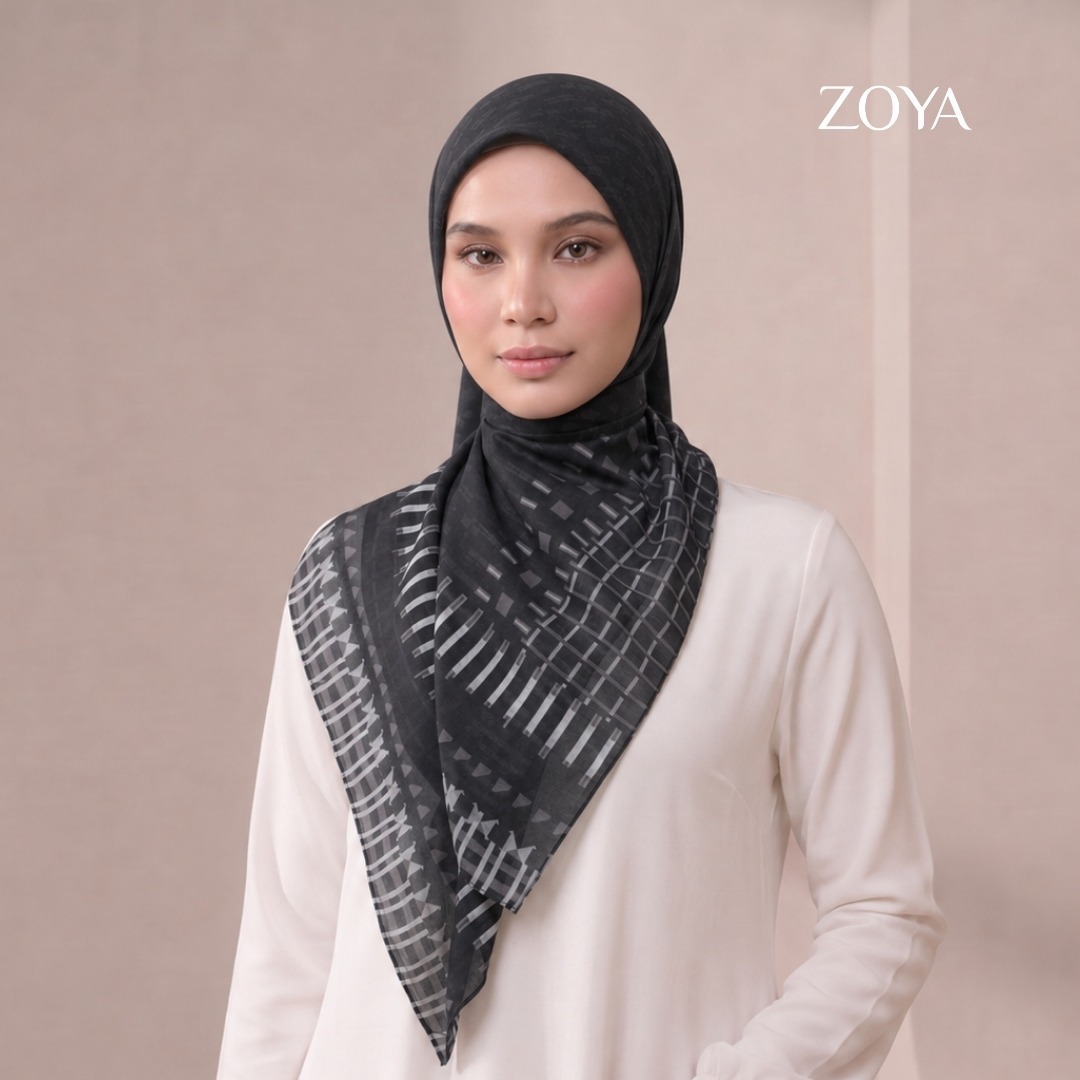 Zoya - Arden Weave Scarf - Kerudung Hijab Segi Empat Motif Premium - Box