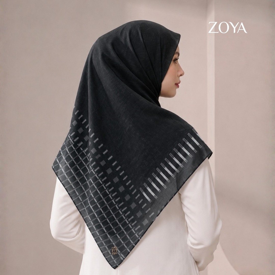 Zoya - Arden Weave Scarf - Kerudung Hijab Segi Empat Motif Premium - Box