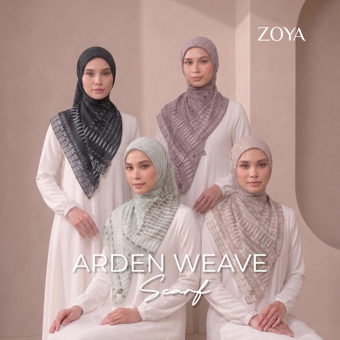 Zoya - Arden Weave Scarf - Kerudung Hijab Segi Empat Motif Premium - Box