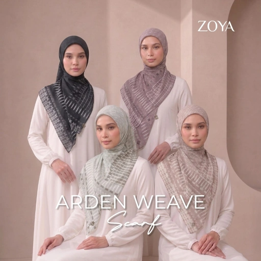 Zoya - Arden Weave Scarf - Kerudung Hijab Segi Empat Motif Premium - Box