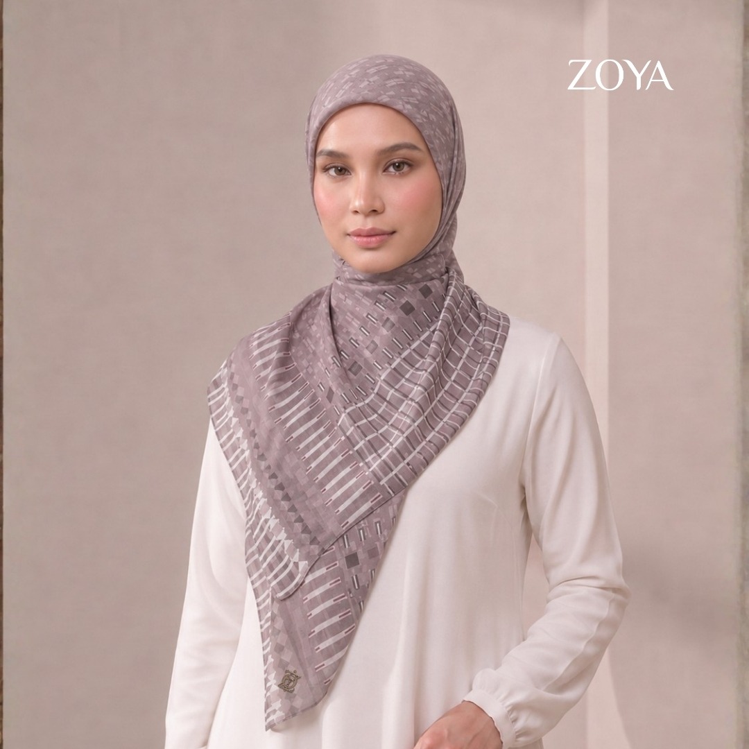 Zoya - Arden Weave Scarf - Kerudung Hijab Segi Empat Motif Premium - Box