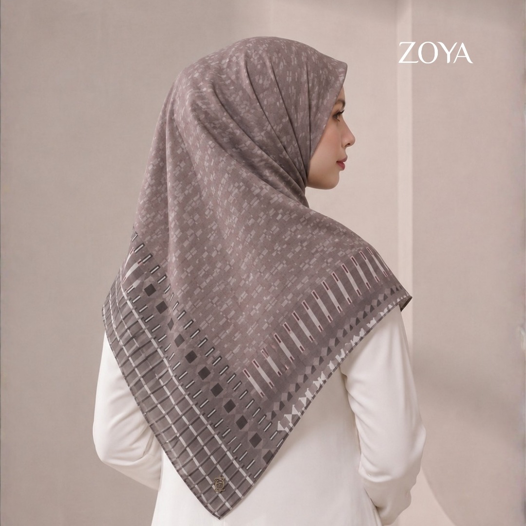 Zoya - Arden Weave Scarf - Kerudung Hijab Segi Empat Motif Premium - Box