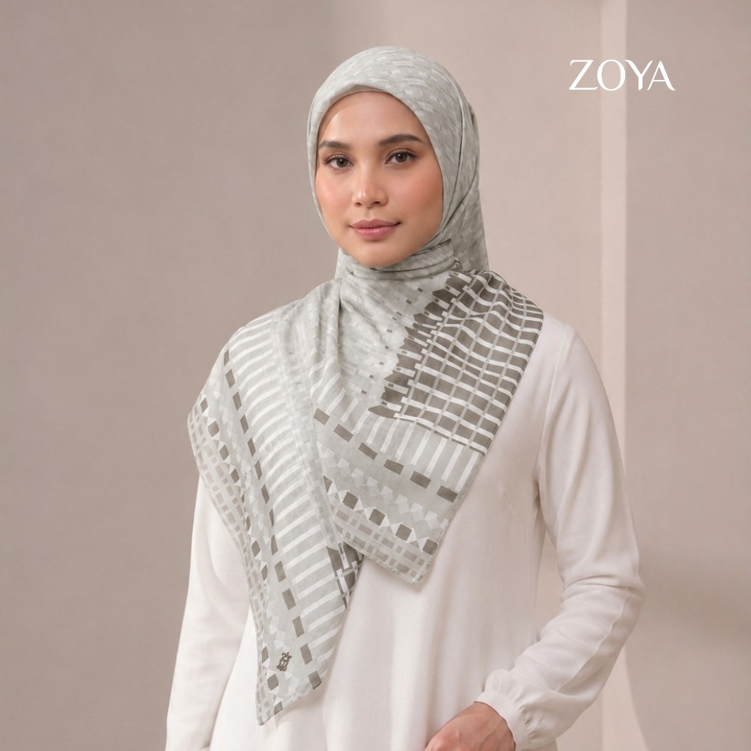 Zoya - Arden Weave Scarf - Kerudung Hijab Segi Empat Motif Premium - Box