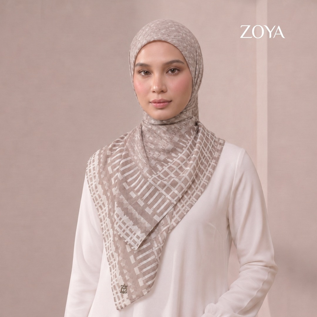 Zoya - Arden Weave Scarf - Kerudung Hijab Segi Empat Motif Premium - Box