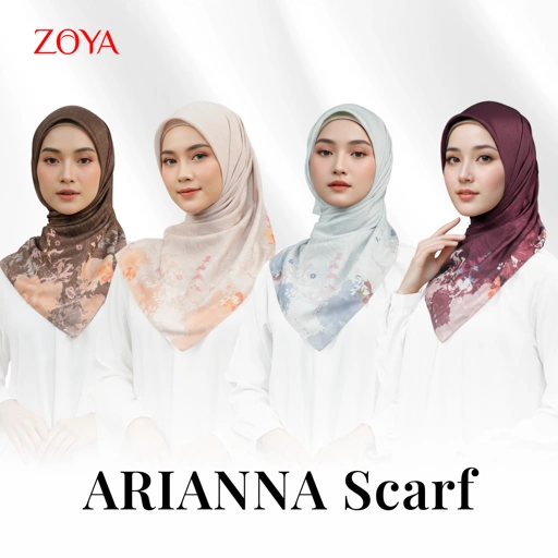 Image of Zoya - Arianna Print Scarf - Kerudung Hijab Segiempat Motif - Pouch Ziplock