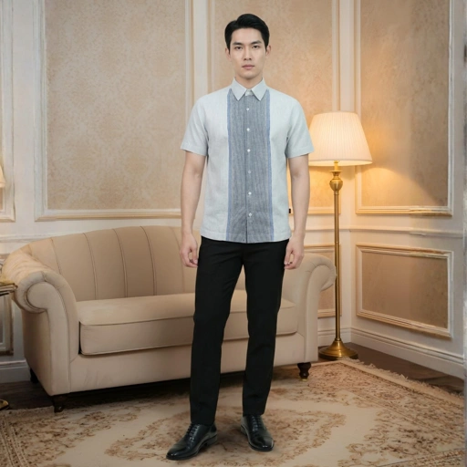 Image of Zoya Arsenio Menswear - Baju Koko Pria Lengan Pendek - Bahan Cotton Slub