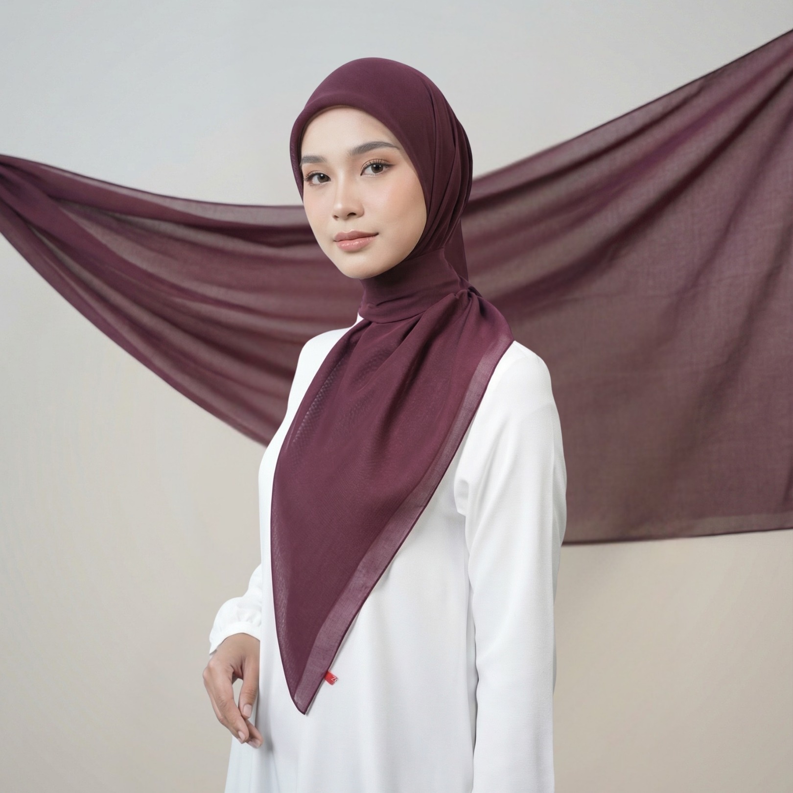Zoya - Ayko Plain Scarf - Kerudung Hijab Segiempat Polos - Bahan Paris