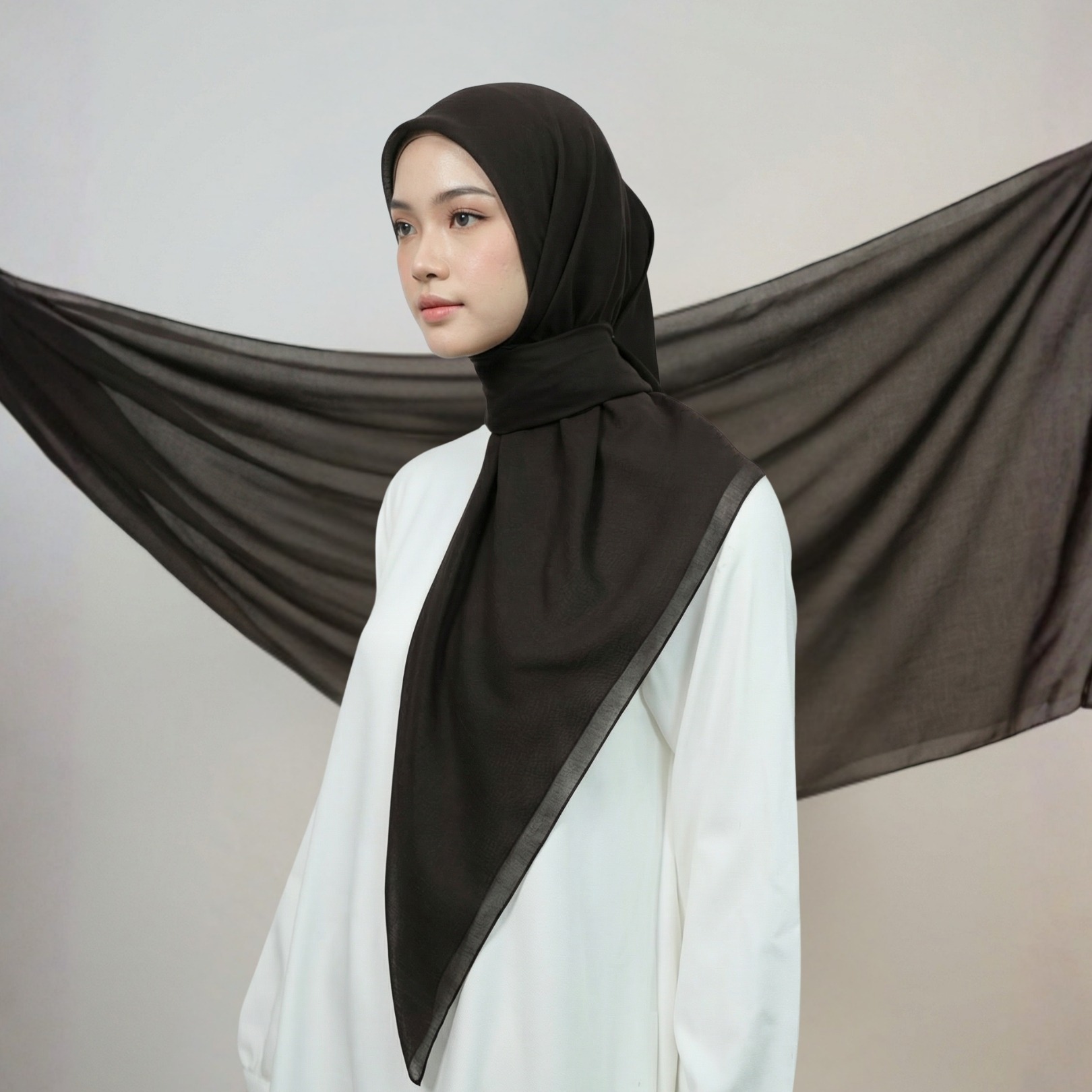 Zoya - Ayko Plain Scarf - Kerudung Hijab Segiempat Polos - Bahan Paris