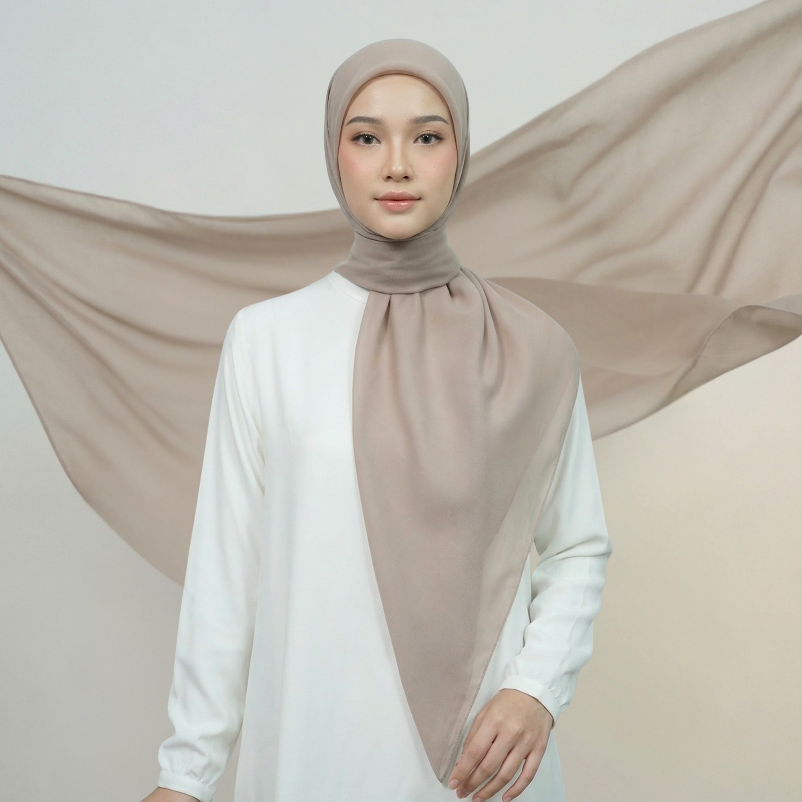 Zoya - Ayko Plain Scarf - Kerudung Hijab Segiempat Polos - Bahan Paris