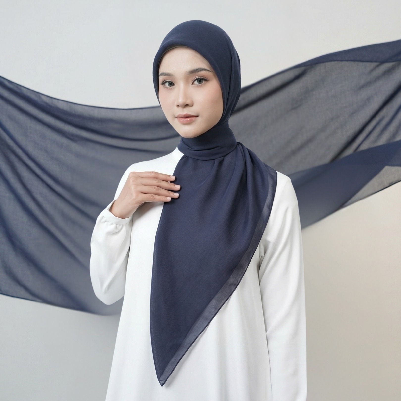 Zoya - Ayko Plain Scarf - Kerudung Hijab Segiempat Polos - Bahan Paris
