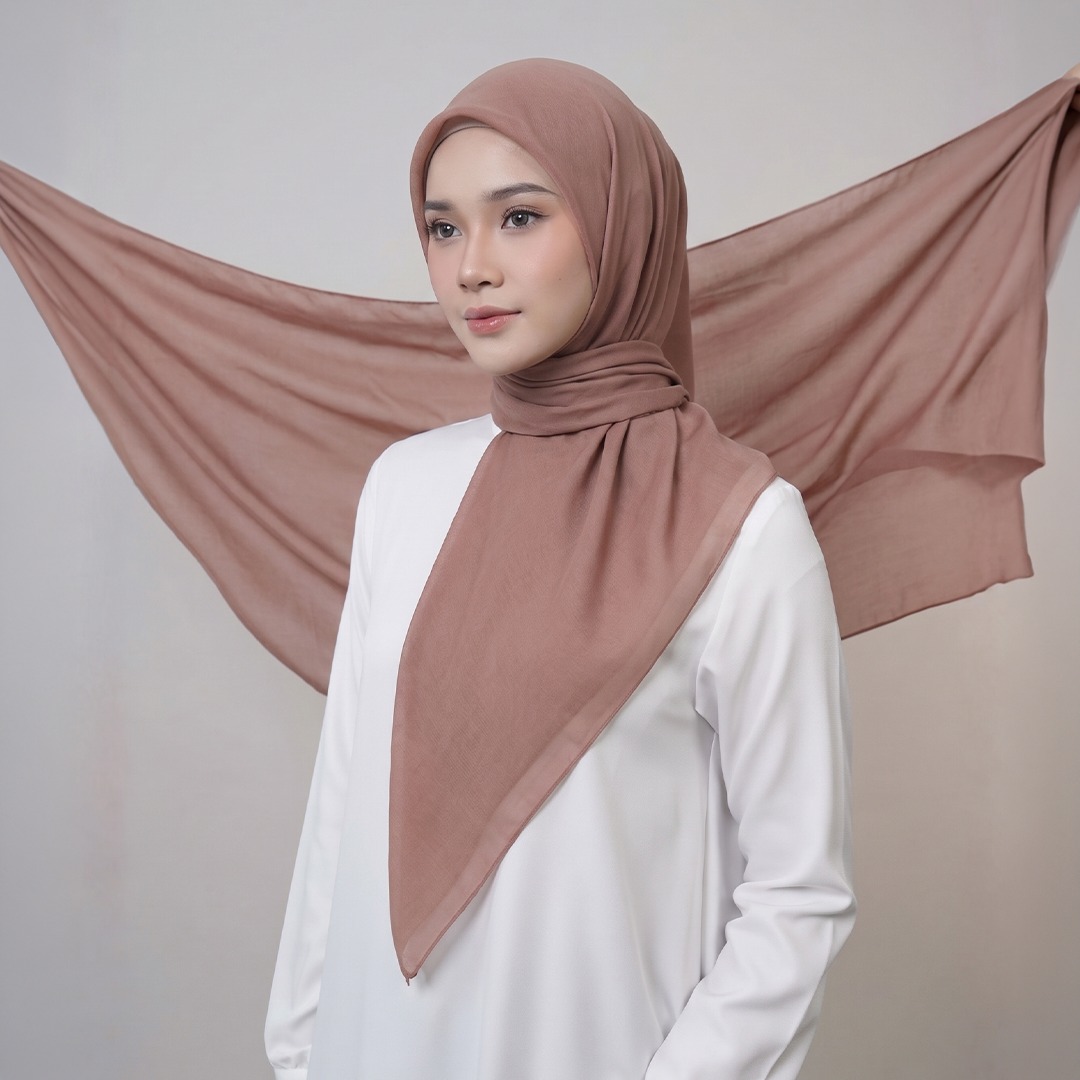 Zoya - Ayko Plain Scarf - Kerudung Hijab Segiempat Polos - Bahan Paris