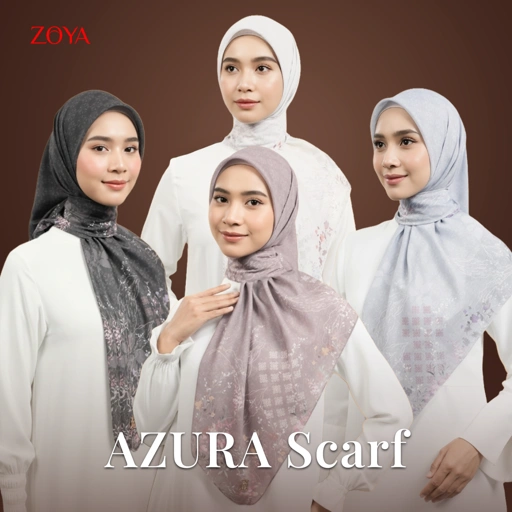 Image of Zoya - Azura Print Scarf - Kerudung Hijab Segi Empat Motif Premium - Box