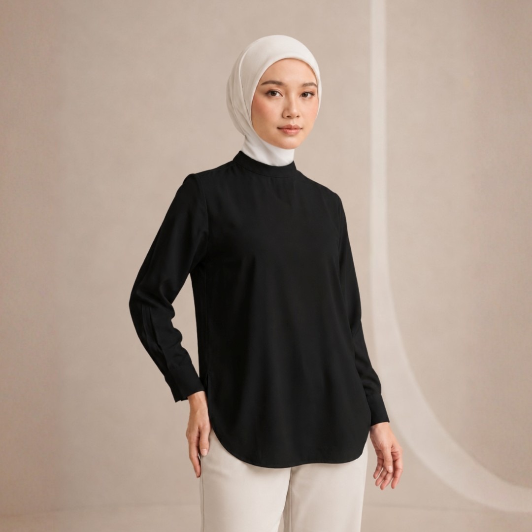 Zoya Basic Flowy Cutting Z01 Office Wear - Atasan Wanita Wudhu Friendly - Bahan Gardenia Tencel