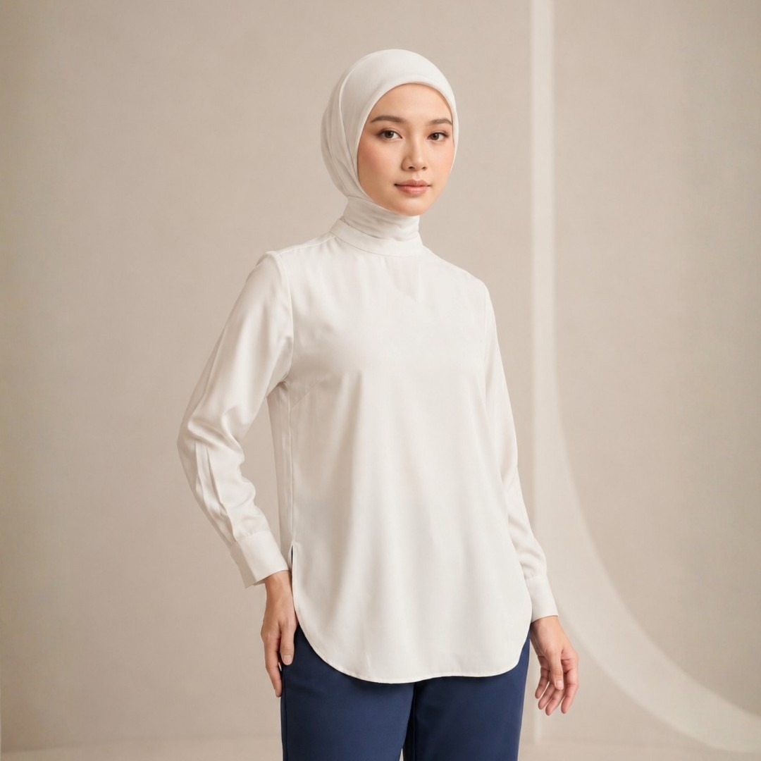 Zoya Basic Flowy Cutting Z01 Office Wear - Atasan Wanita Wudhu Friendly - Bahan Gardenia Tencel