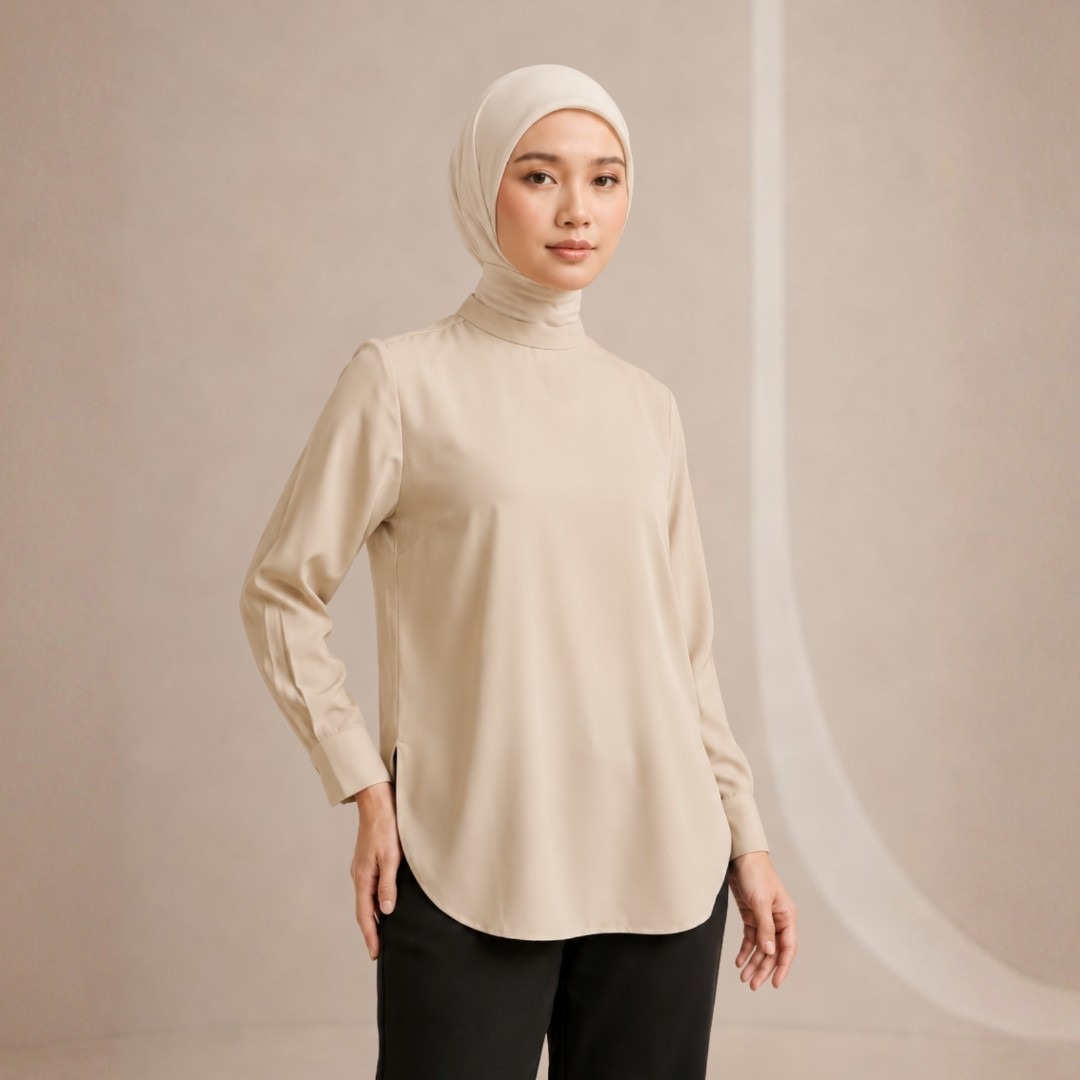 Zoya Basic Flowy Cutting Z01 Office Wear - Atasan Wanita Wudhu Friendly - Bahan Gardenia Tencel