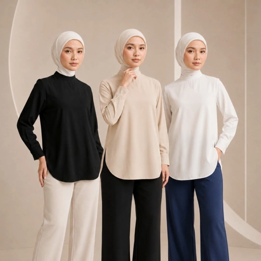 Image of Zoya Basic Flowy Cutting Z01 Office Wear - Atasan Wanita Wudhu Friendly - Bahan Gardenia Tencel
