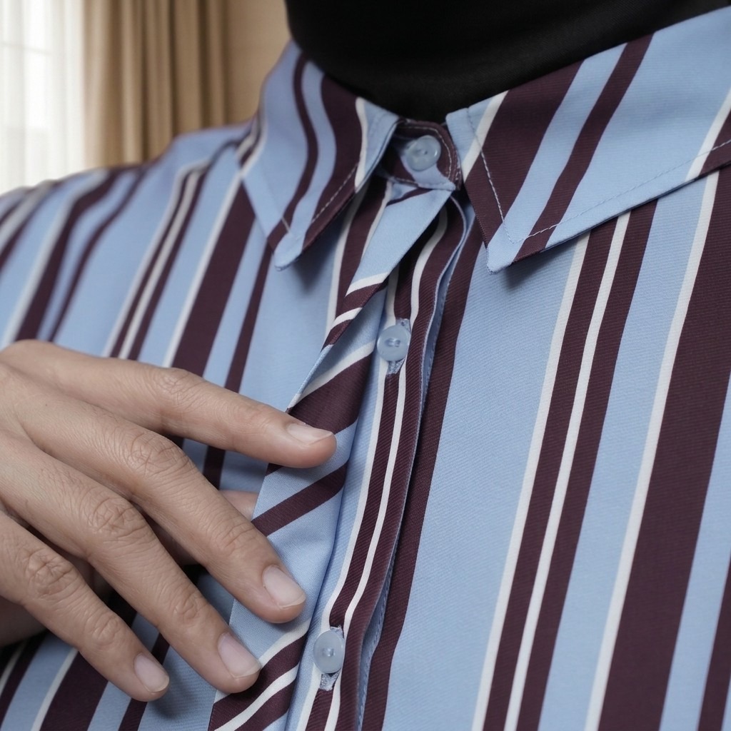 Zoya Basic Ploi Stripe Shirt Z01 - Atasan Blouse Officewear - Bahan Cotton Poly Twill Print