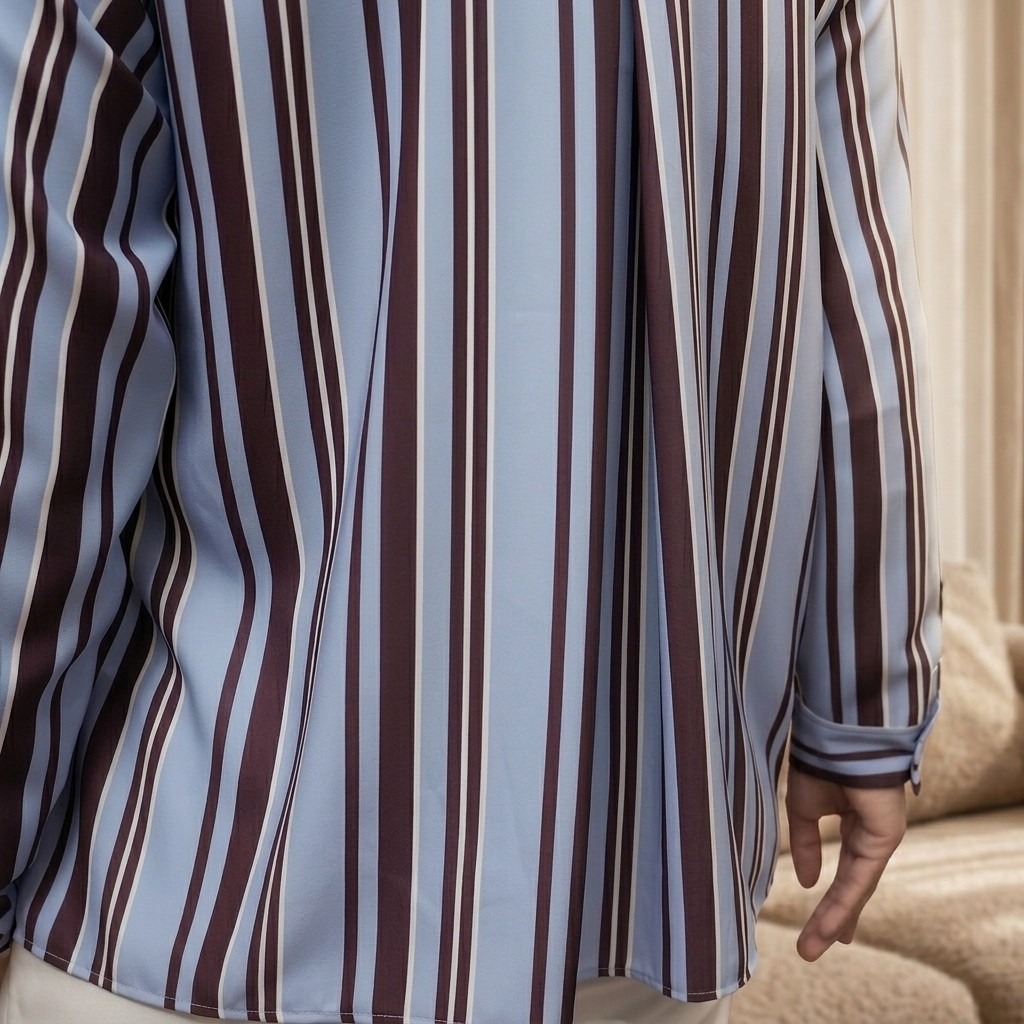 Zoya Basic Ploi Stripe Shirt Z01 - Atasan Blouse Officewear - Bahan Cotton Poly Twill Print