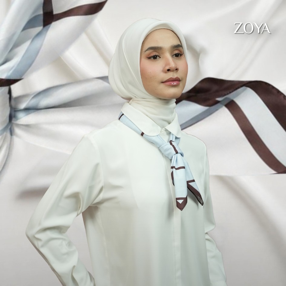 Zoya - Basic Stripes Syal Scarf Motif Premium - Mini Scarf