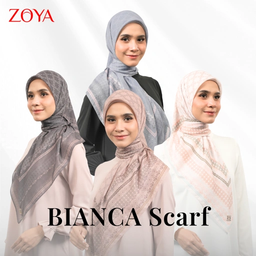Image of Zoya - Bianca Print Scarf - Kerudung Hijab Segi Empat Motif With Box