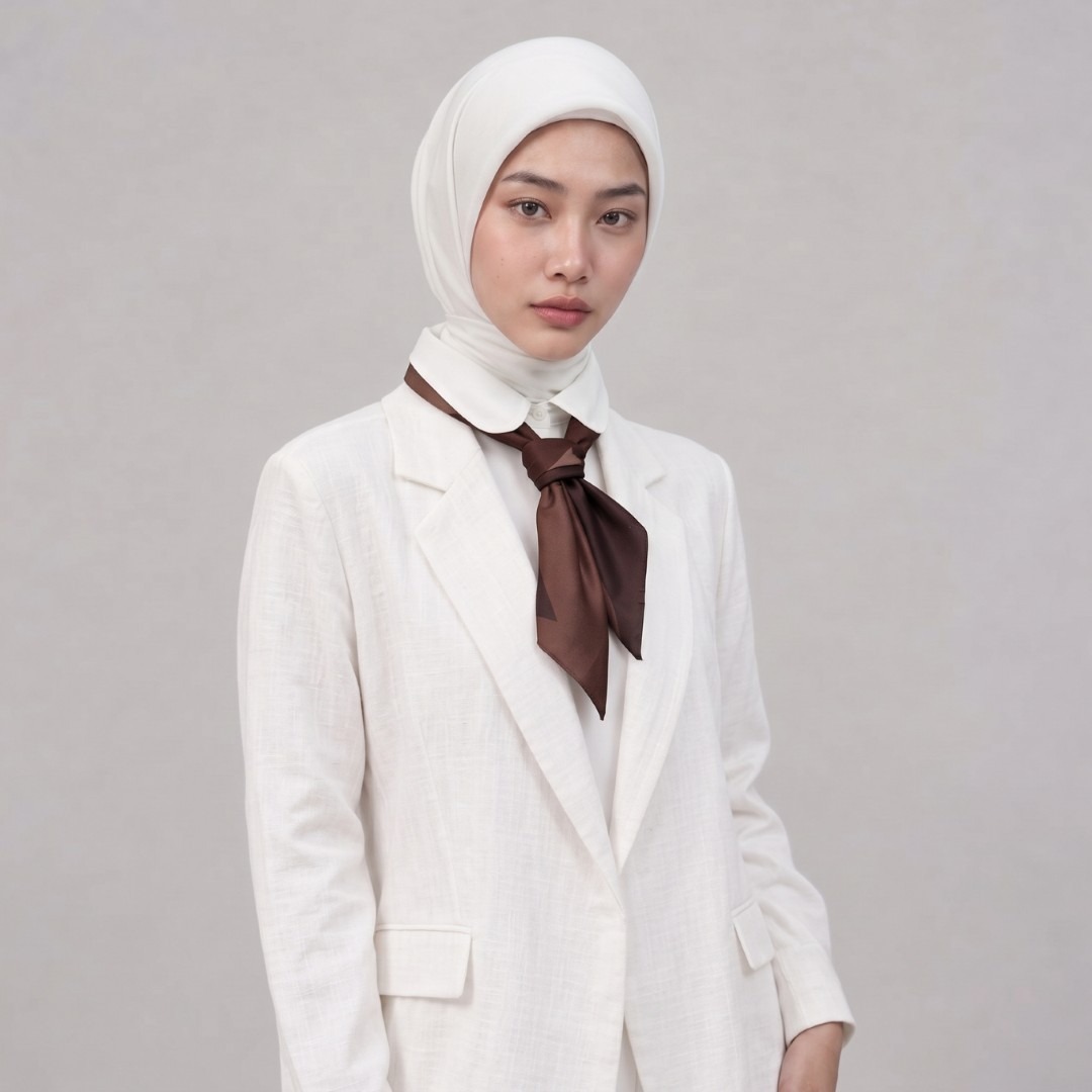 Zoya - Bold Geometric Mini Scarf - Syal Scarf Motif Premium