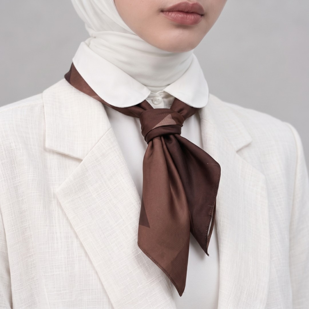 Zoya - Bold Geometric Mini Scarf - Syal Scarf Motif Premium
